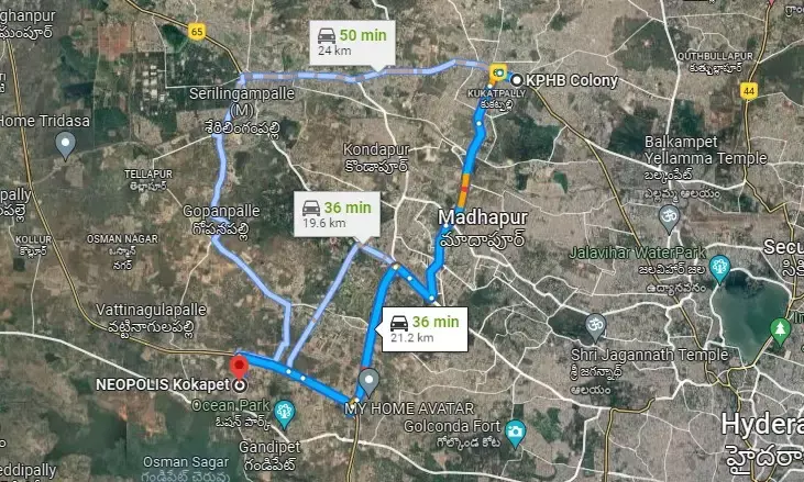 Elevated Bus Rapid Transit System to be launched from KPHB metro to Kokapet Neopolis
