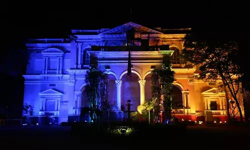 US Consulate in Hyderabad wears blue and yellow in solidarity with Ukraine