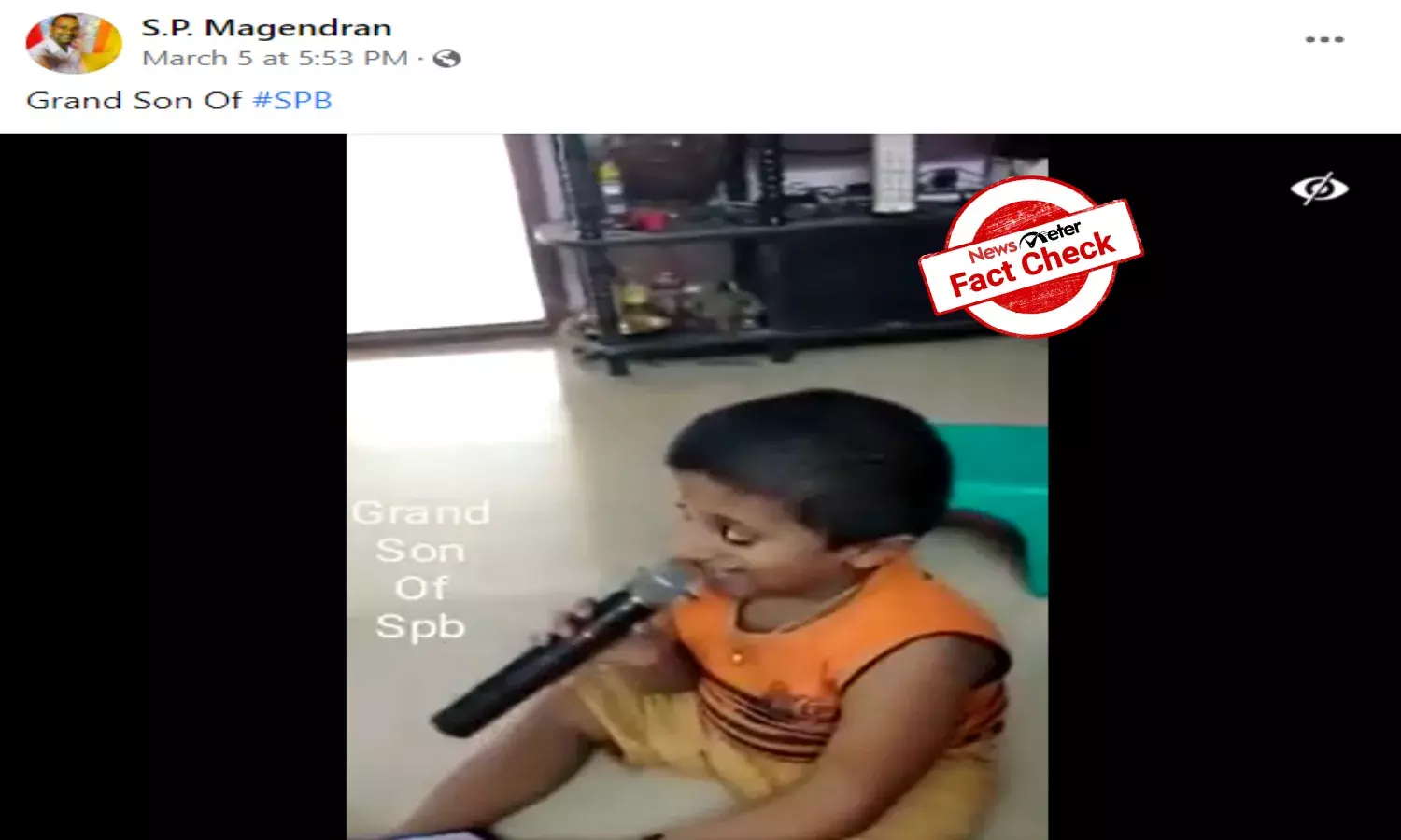 Fact Check: Young boy in this video is Kerala singer Aditya Suresh, he is not SP Balasubrahmanyams grandson