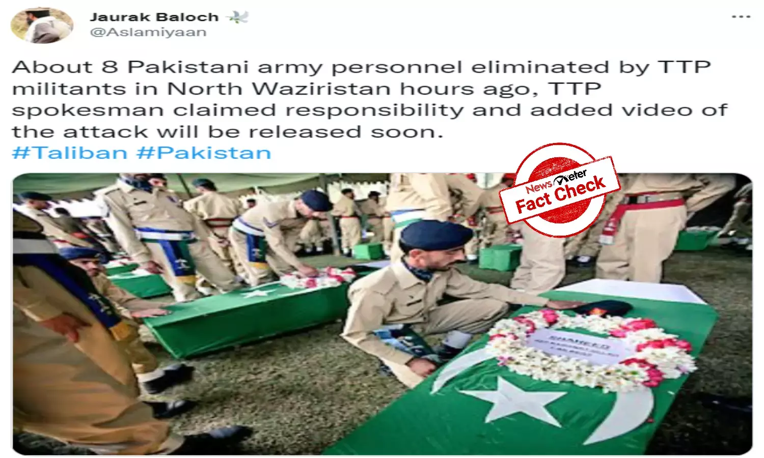 Old picture shared to falsely claim 8 Pak soldiers were killed in Waziristan