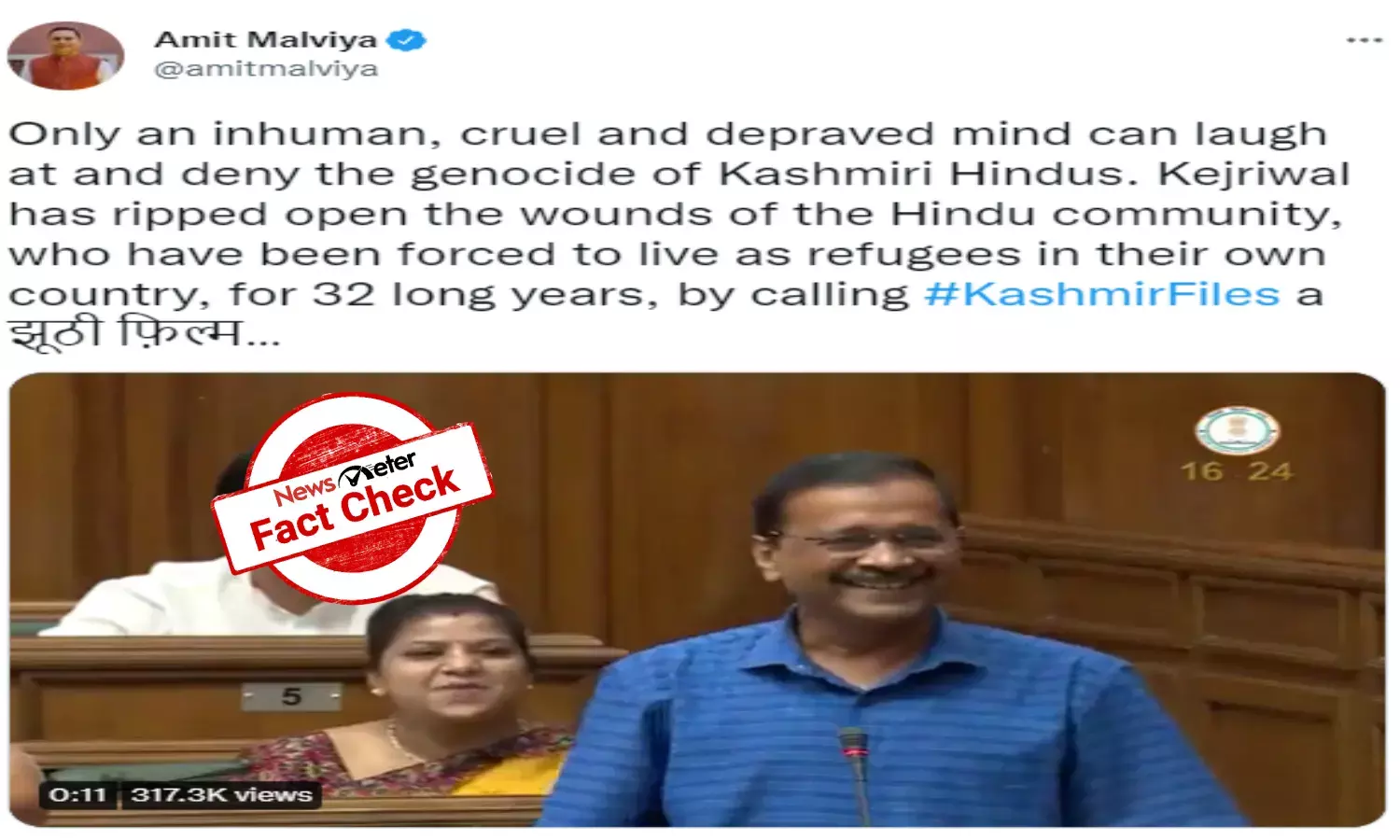 `The Kashmir Files: Edited video shared to target Arvind Kejriwal