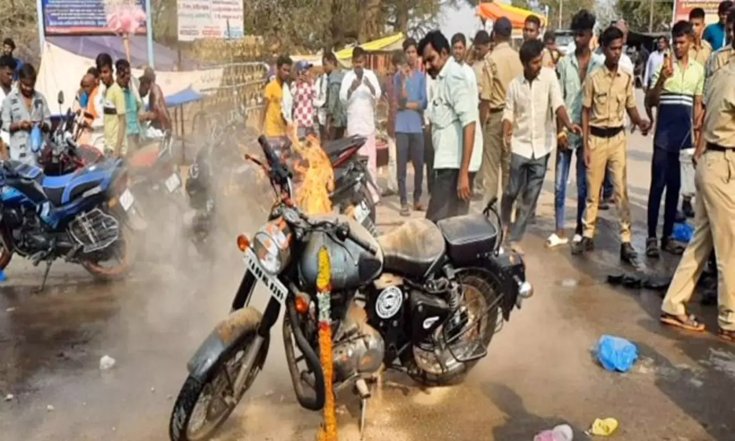 Motorbike explodes near Anantapur temple, no casualties