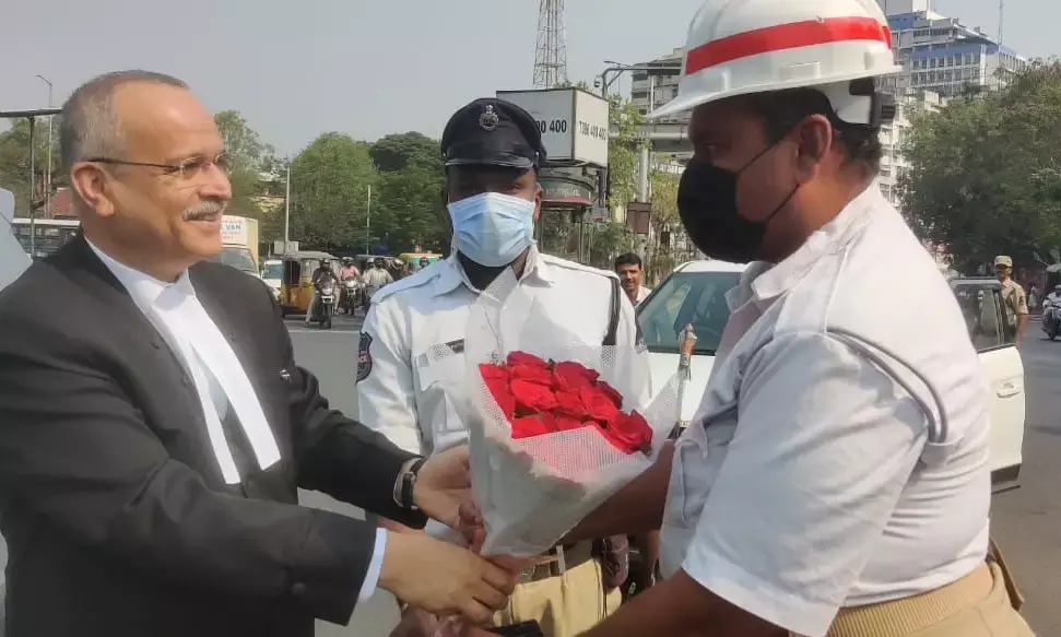 I will cherish this my entire life: Home guard felicitated by Chief Justice of TS High Court for good work