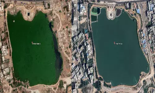 Raidurgs Malka Cheruvu gets a facelift: Satellite imagery shows hyacinth, floating weeds cleared