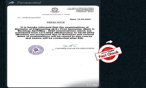 Fact Check: Viral circular about B.E first semester examination is fake