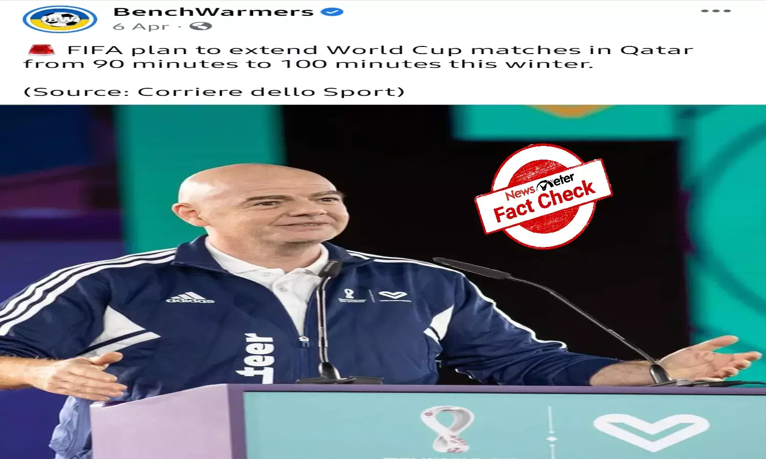 Fact Check: Did FIFA increase duration of Football matches for Qatar World Cup?
