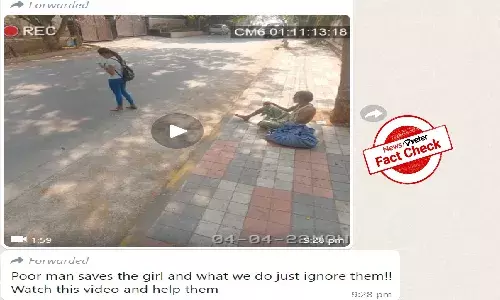 Video of poor man saving girl from speedy car is scripted