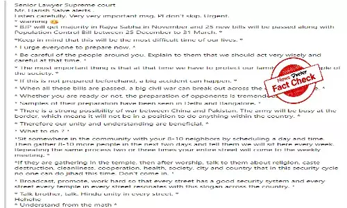 Factcheck: Fake news alert: Harish Salve has not warned of civil war