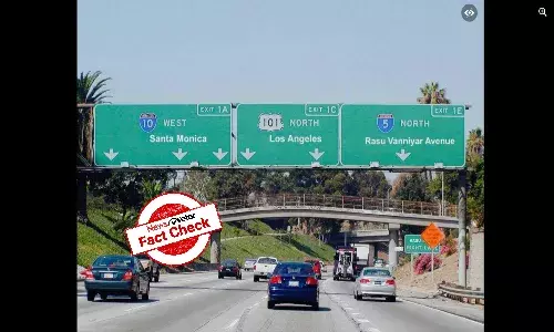 LA street not named after Rasu Vanniyar; viral image is edited