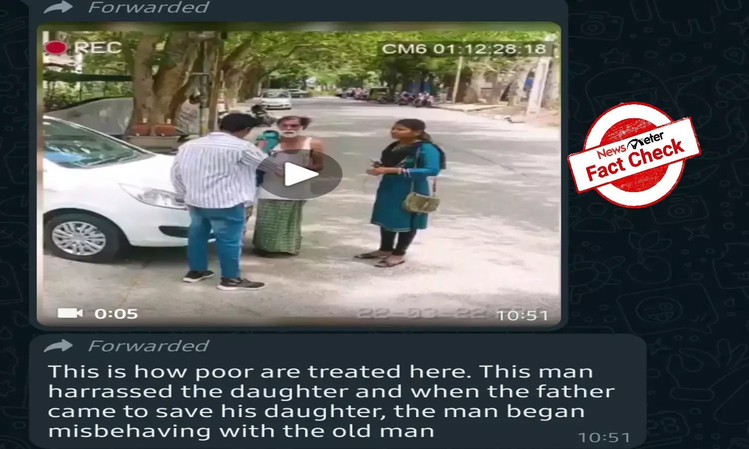 Fact Check: Scripted video falsely shared as man misbehaving with father-daughter duo