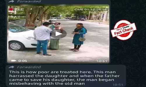 Fact Check: Scripted video falsely shared as man misbehaving with father-daughter duo