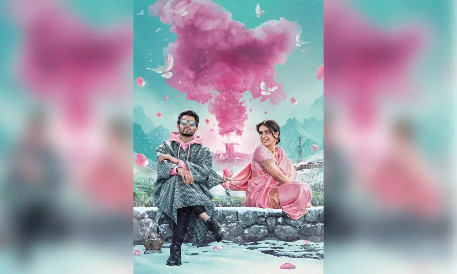 Deverakonda in Kashmiri attire, Samantha in pink sari: First look poster of Kushi out