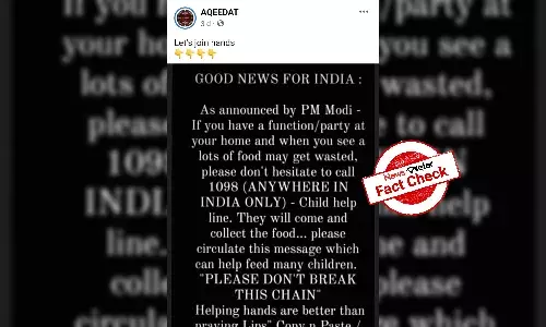 `1098: Childline does not collect surplus food, viral message is false
