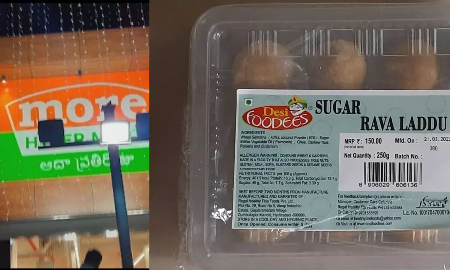 Rava laddu or plastic? Advocate cries foul over inaction against More Supermarket in Malkajgiri