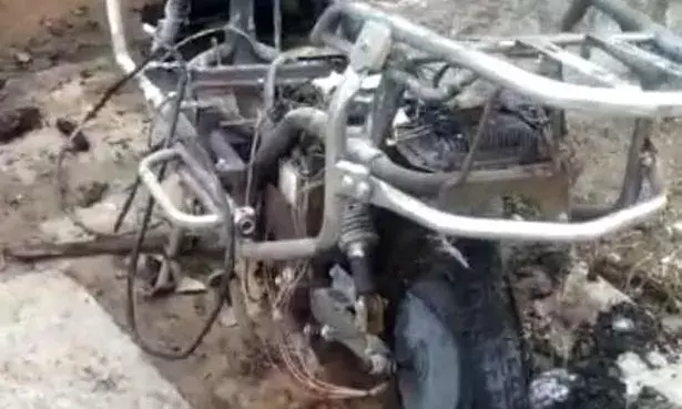 Siddipet:  House catches fire after battery of electric bike goes off