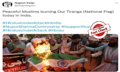 Viral picture of tricolor torching is from Pakistan, not India