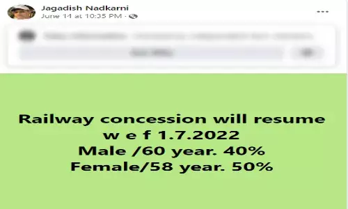 Fact Check: Railways will not resume concessions for senior citizens from 1 July