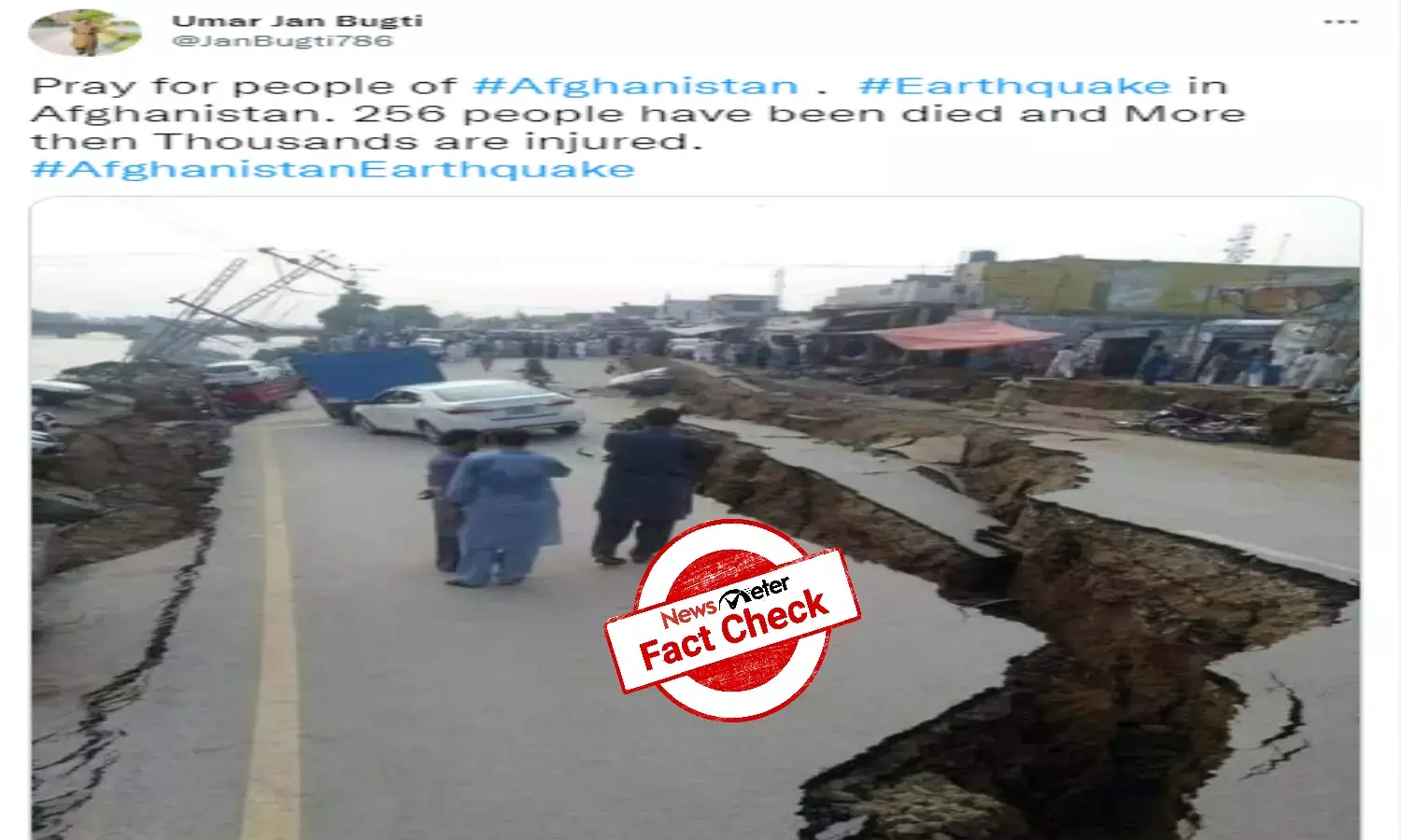 Old picture of damaged road in Pakistan falsely linked to Afghanistan quake