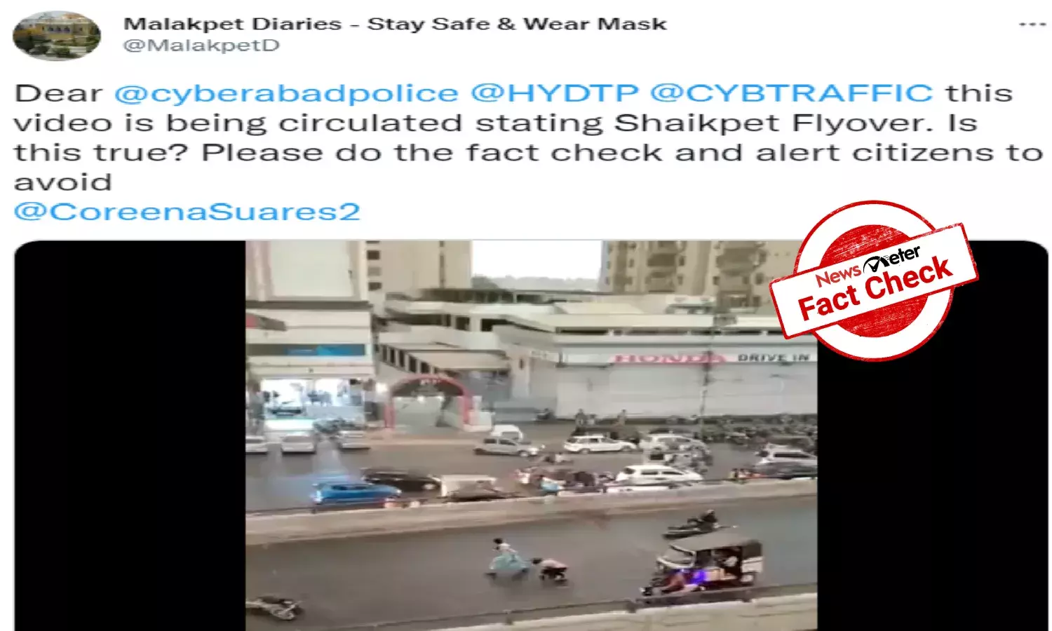 Video of Pakistan mishap falsely linked to Hyderabad rains