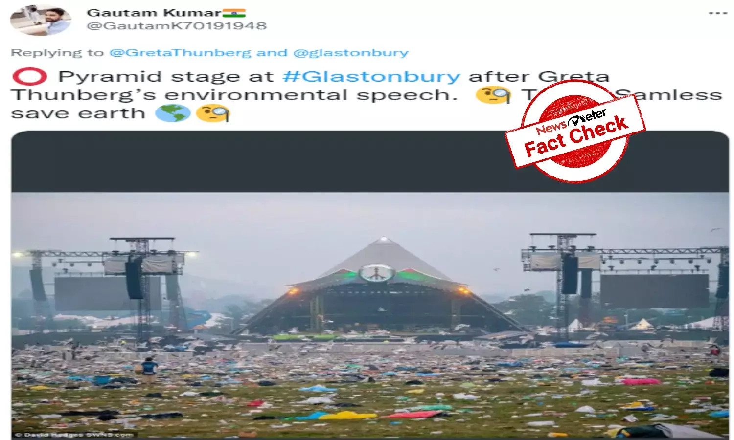 Old picture from the Glastonbury music festival shared as recent