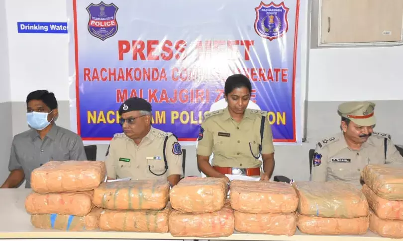 Nacharam police nab 2 drug peddlers, seize 25 kg ganja