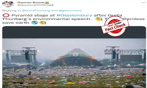 Old picture from the Glastonbury music festival shared as recent