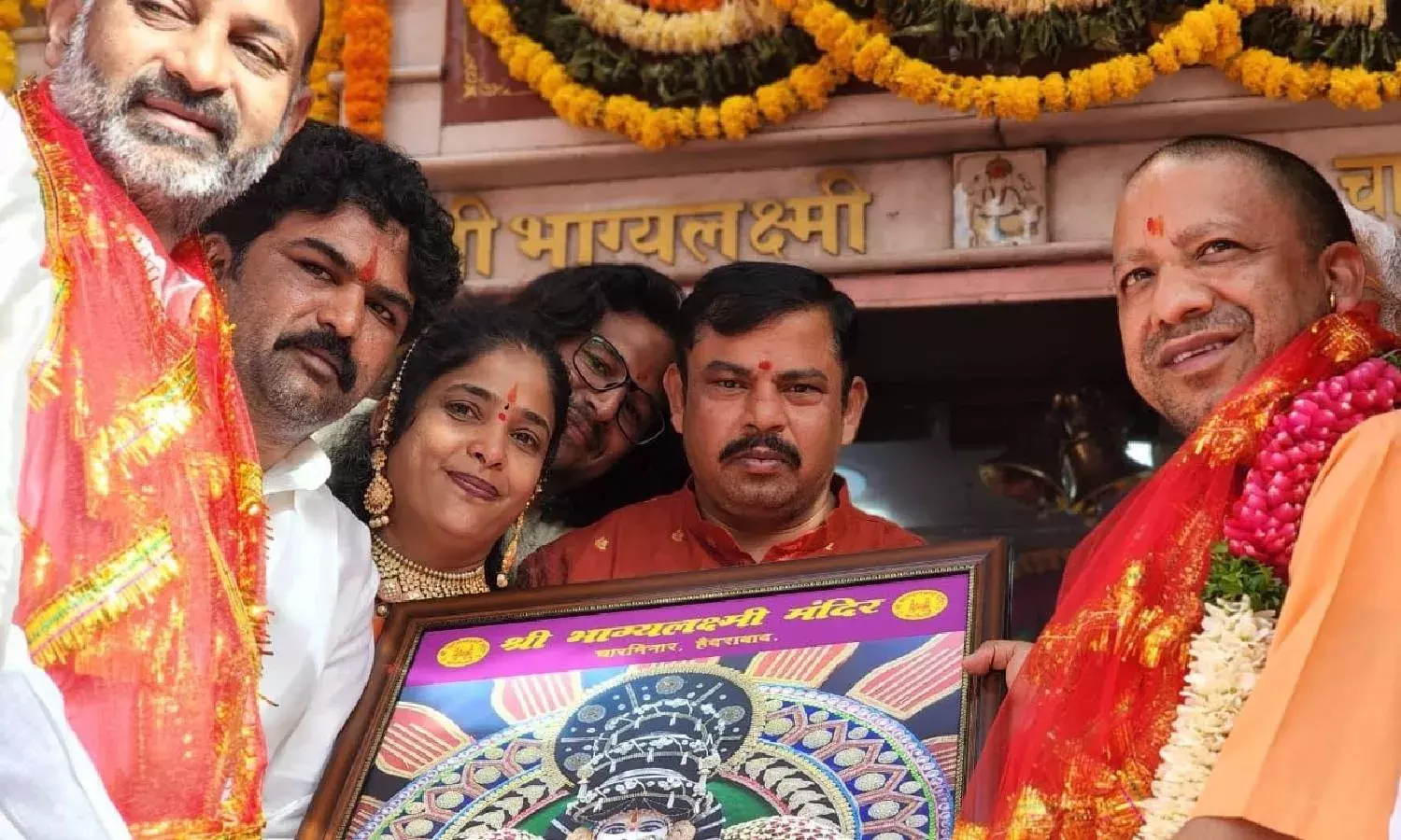 Yogi Adityanath visits Charminars Bhagyalakshmi temple amidst tight security