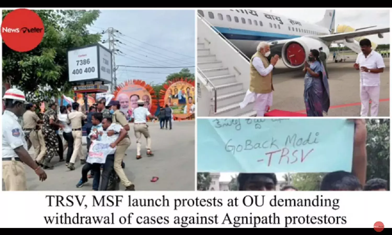 TRSV, MSF launch protests at OU demanding withdrawal of cases against Agnipath protestors
