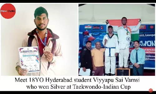 Meet 18YO Hyderabad student Viyyapu Sai Vamsi who won Silver at Taekwondo-Indian Cup