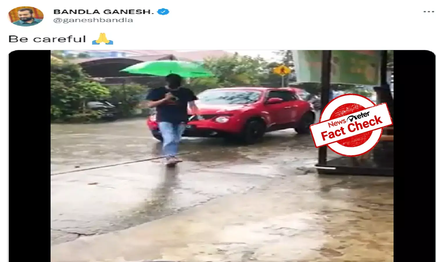 Fact Check: Video of man disappearing into a puddle is not real