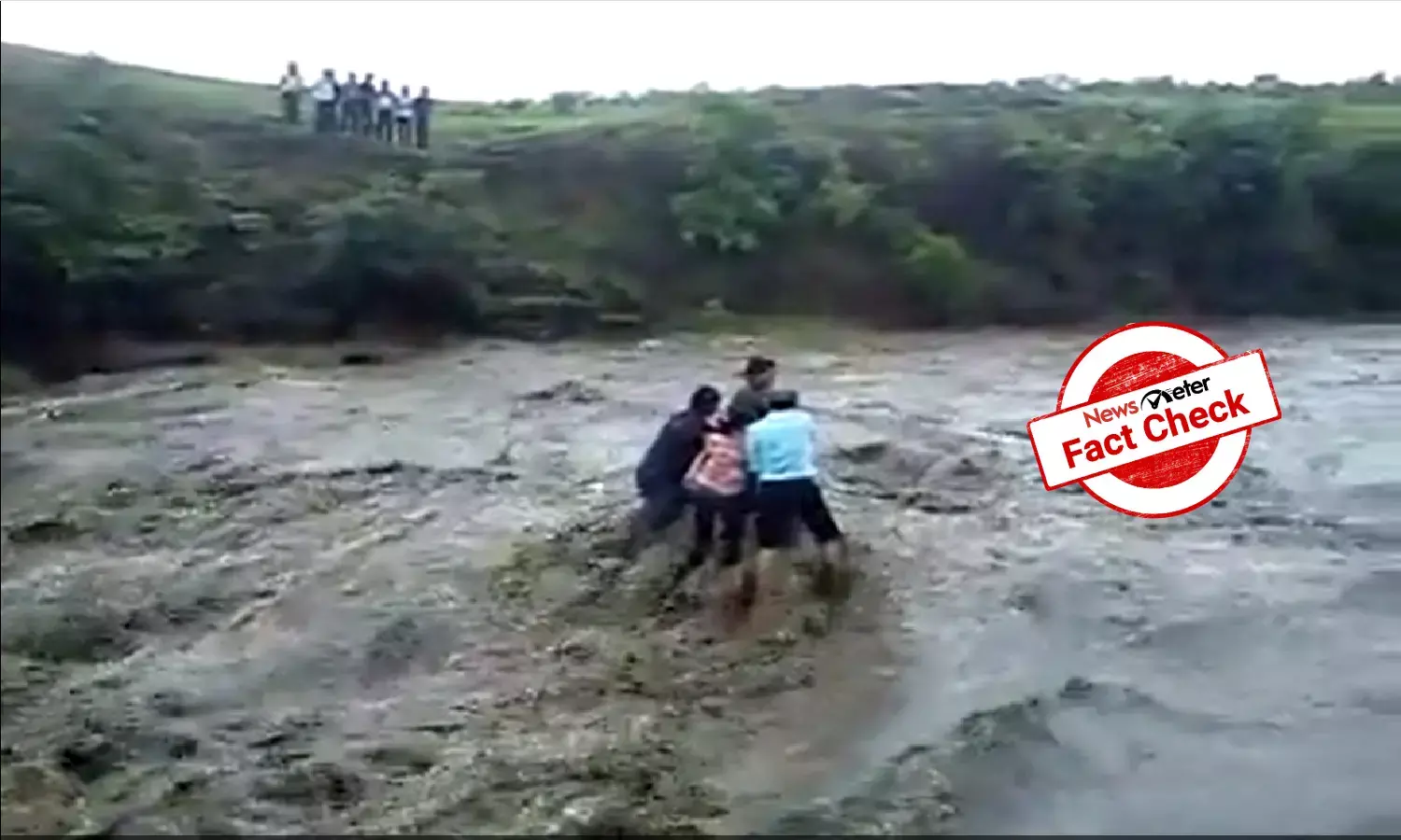 Fact Check: Viral video of 5 people being washed away by floodwaters is from MP, not Telangana