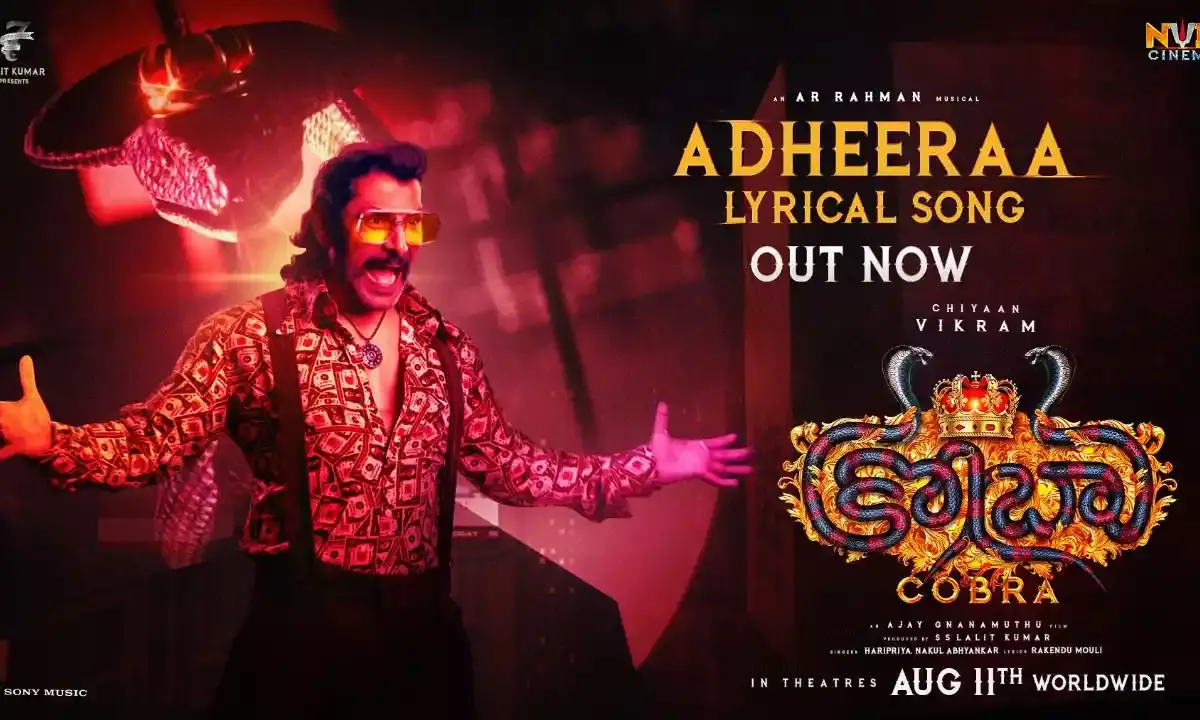 Adheeraa arrives in style, first song from Chiyaan Vikrams Cobra unveiled