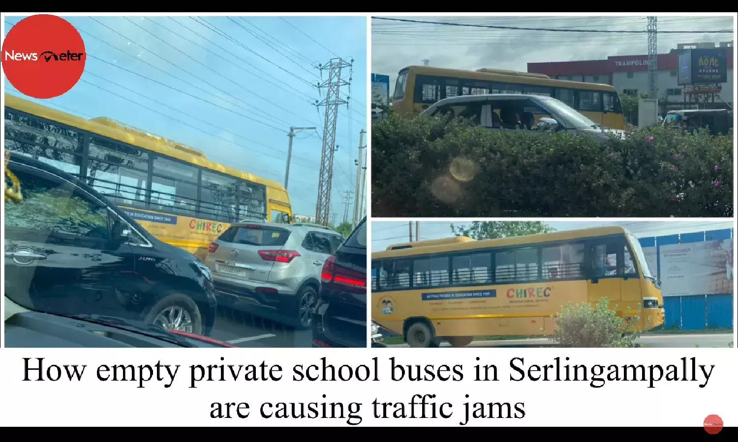 How empty private school buses in Serlingampally are causing traffic jams