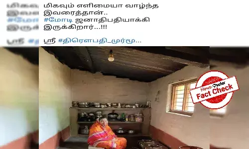 Viral picture: Woman seated in modest kitchen is not Droupadi Murmu