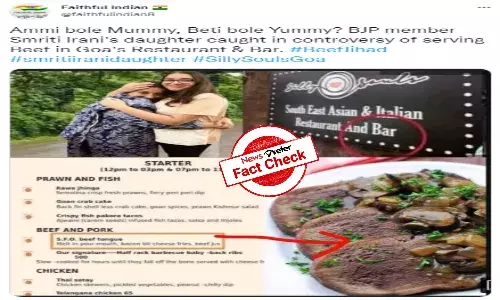 Goa restaurant owned by Smriti Iranis daughter does not serve beef tongue