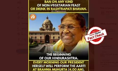 President Droupadi Murmu has not banned non-vegetarian feasts in Rashtrapati Bhavan