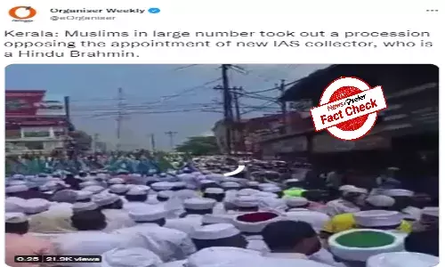 Video of protests against Kerala IAS officer shared with communal spin