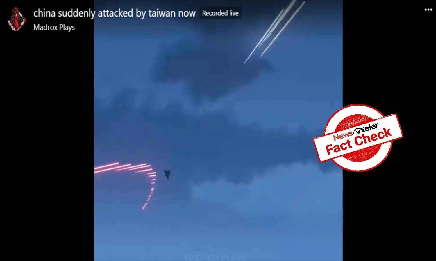 War visuals are from video game, not Chinas attack on Taiwan