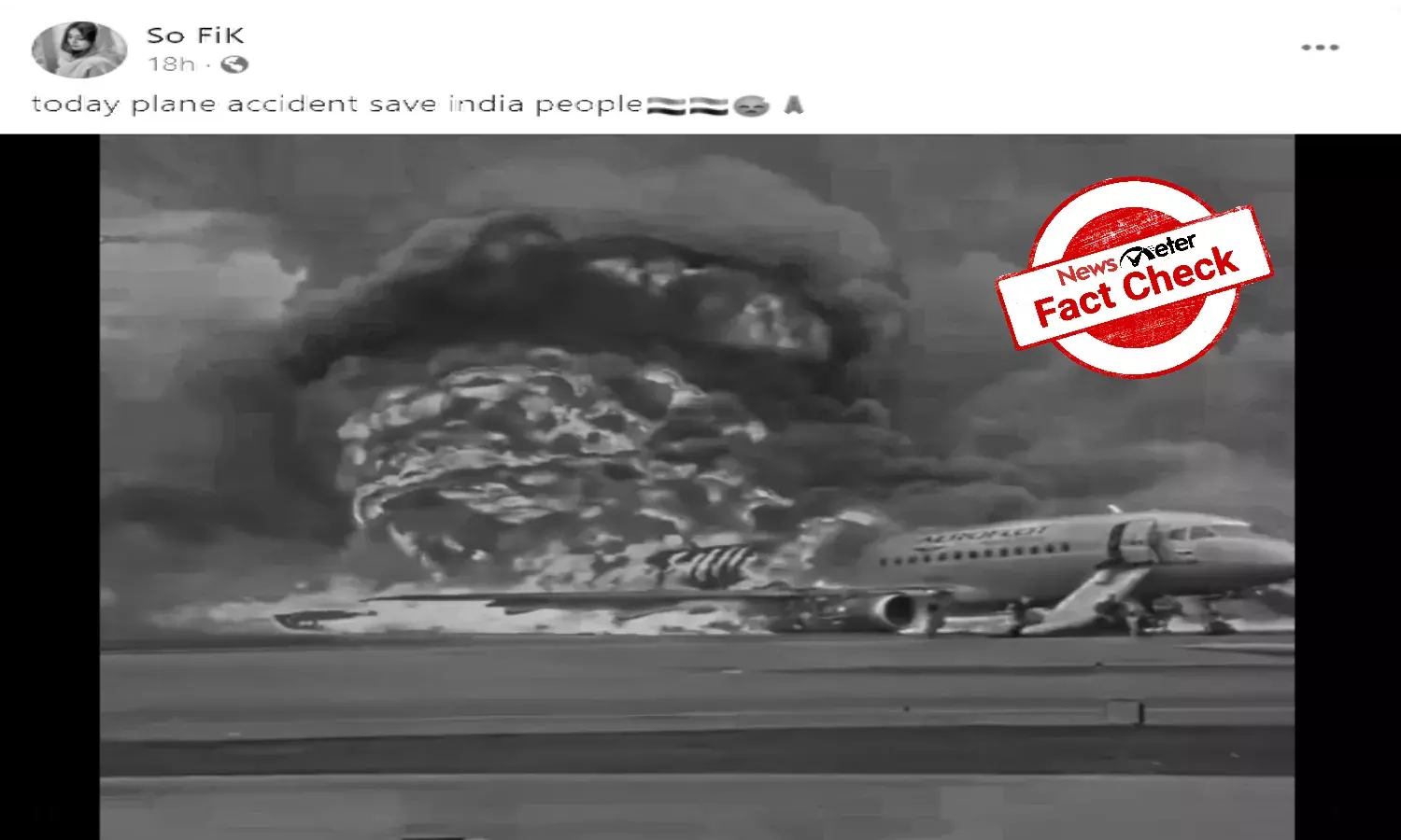 Video of old Moscow plane crash shared as recent from India.