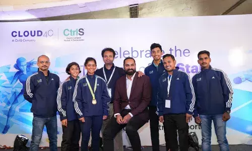 Hyderabad: CtrlS felicitates CWG gold medalist Sreeja, coach Somnath