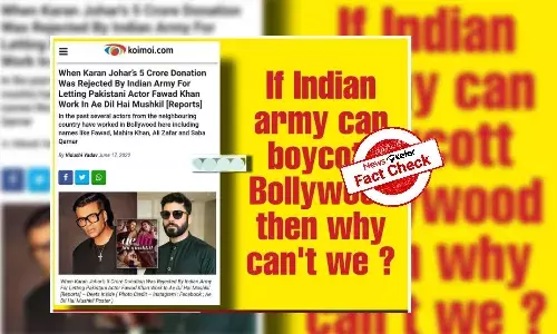 Fact Check: Did Army reject Karan Johars Rs. 5 cr donation for casting Pak actor?