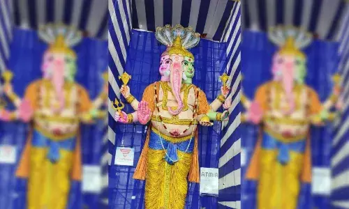 Heavy rains tilt 89-ft Gajuwaka Ganesha; cracks appear on idol
