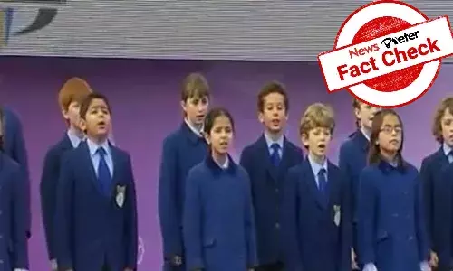 Was the Queen bid farewell with chants of Om?