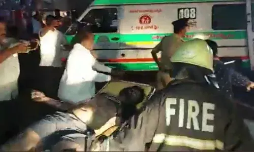 Secunderabad: Major fire broke out at Ruby electric-bike showroom, 6 suffered burn injuries