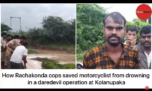 How Rachakonda cops saved motorcyclist from drowning in a daredevil operation at Kolanupaka