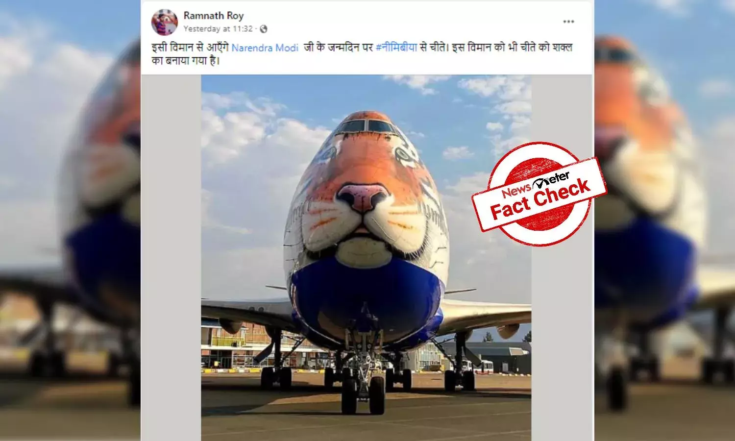 Is this the aircraft that brought cheetahs from Namibia to India?