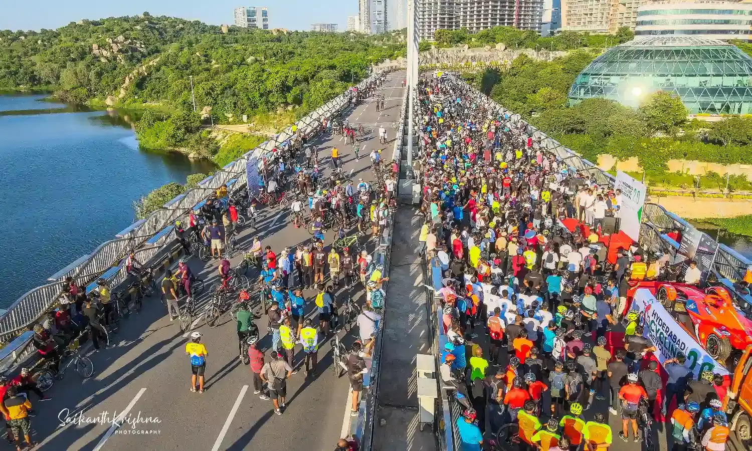 From east, west, north, south, 1500 Hyd cyclists pedal to celebrate new cycling track