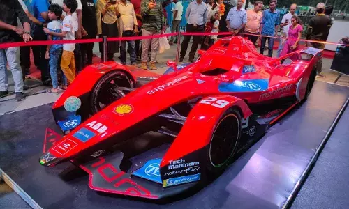 Formula E Prix car on display in Hyds Tank Bund