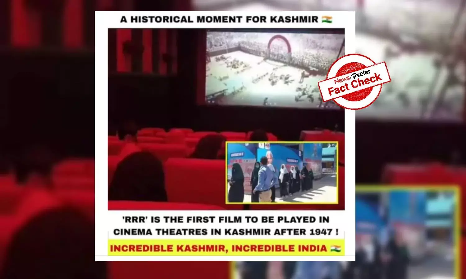 Is RRR the first film to release in Kashmir theatres since 1947?