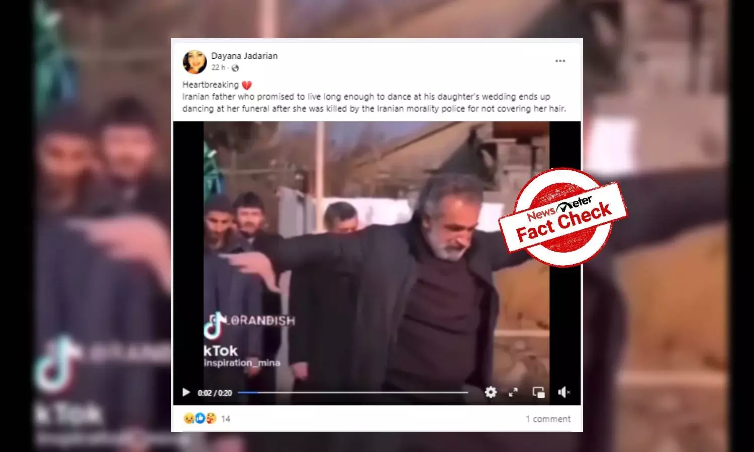 Video clip of Azerbaijani TV series shared as father dancing on daughters funeral amidst uprising in Iran